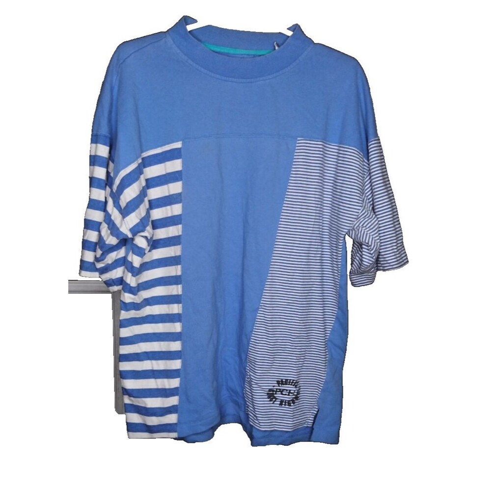 VTG 80's PCH Pacific Coast Highway Surf Skate Tshirt Blue Stripes Size XLT